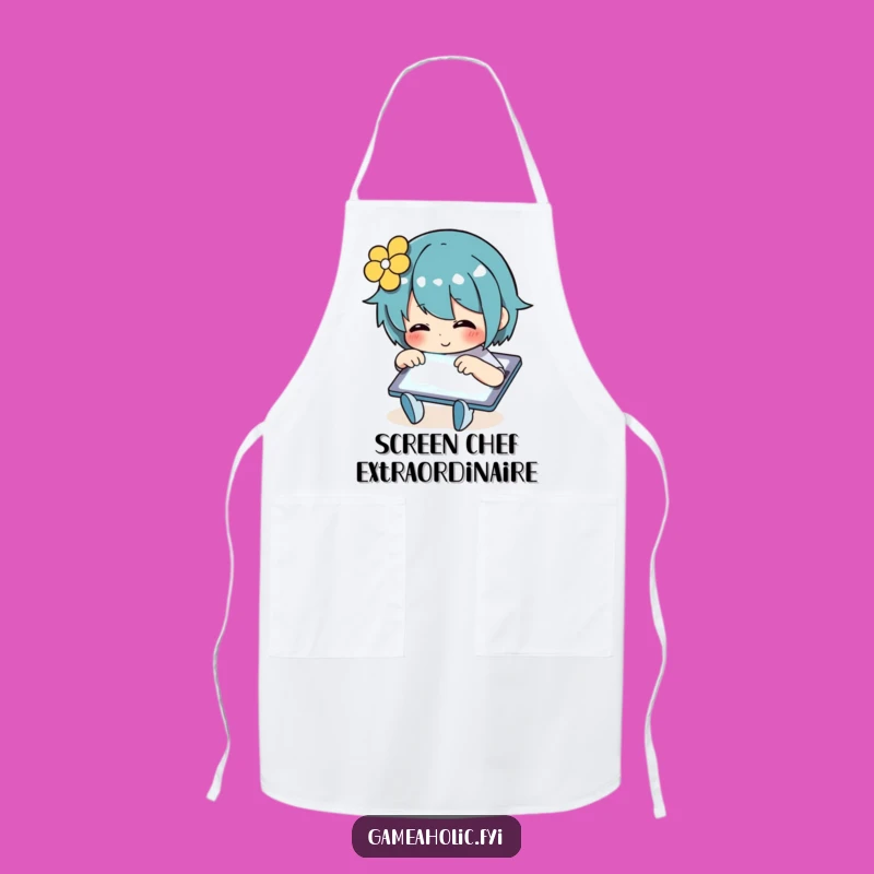 Funny Apron: Happy Tablet Tapper, Kitchen Humor, Perfect Funny Gift for Cooks
