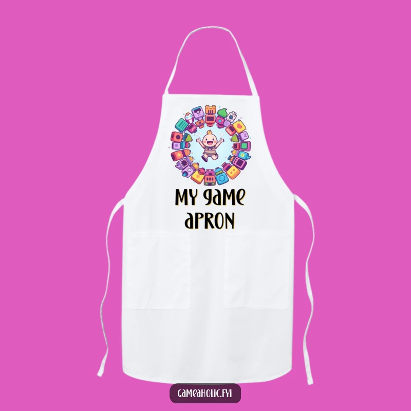 Funny Gamer Chef Portal Apron: Happy Character Cooking Gift