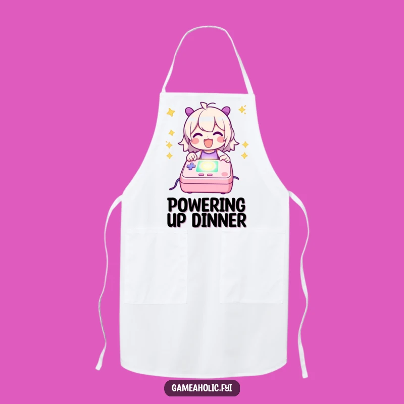 Funny Power Up Apron - Cook and Game Console Charging Style