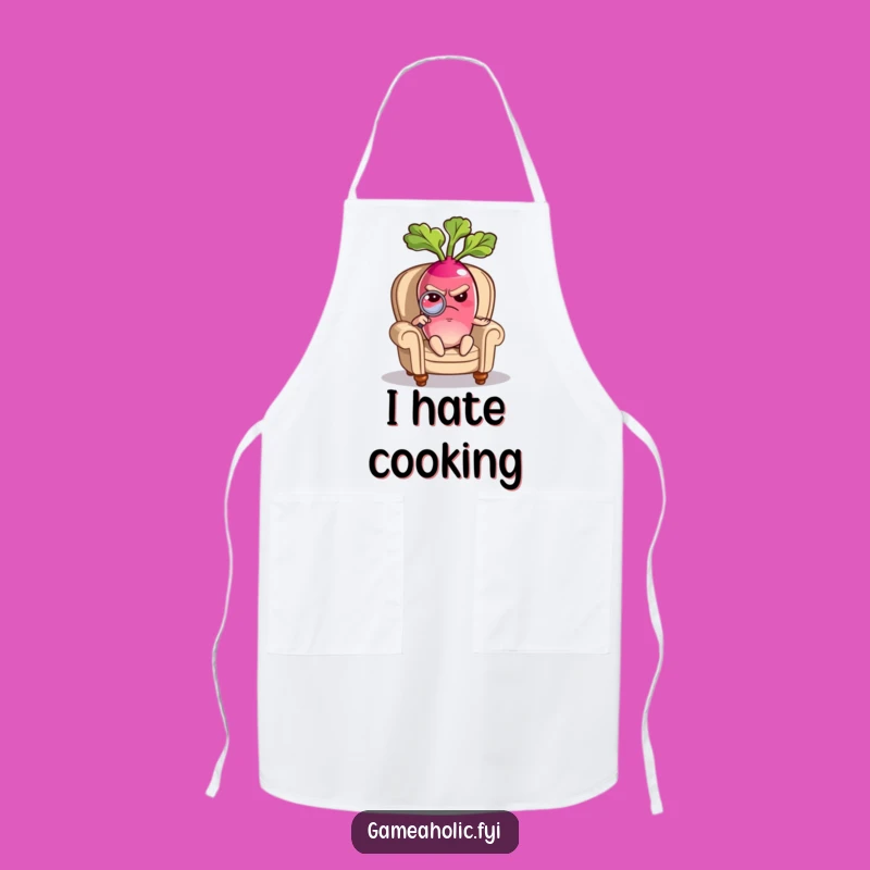 Funny Grumpy Radish Apron: Cook with Cantankerous Flair, Perfect Host Gift!