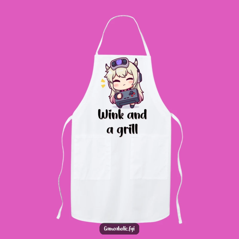 Funny Chef Gamer Apron: Winking Joystick Chef, Gift for Playful Cooks
