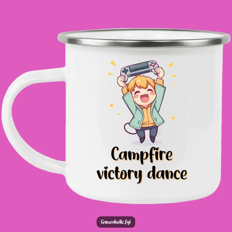 Funny Gamer Victory Camping Mug: Celebrate Outdoors with Humor, Perfect Gift