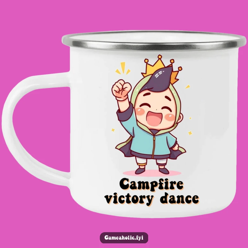 Funny Camping Mug: Victory Fist Pump, Durable & Celebratory Outdoor Funny Gift