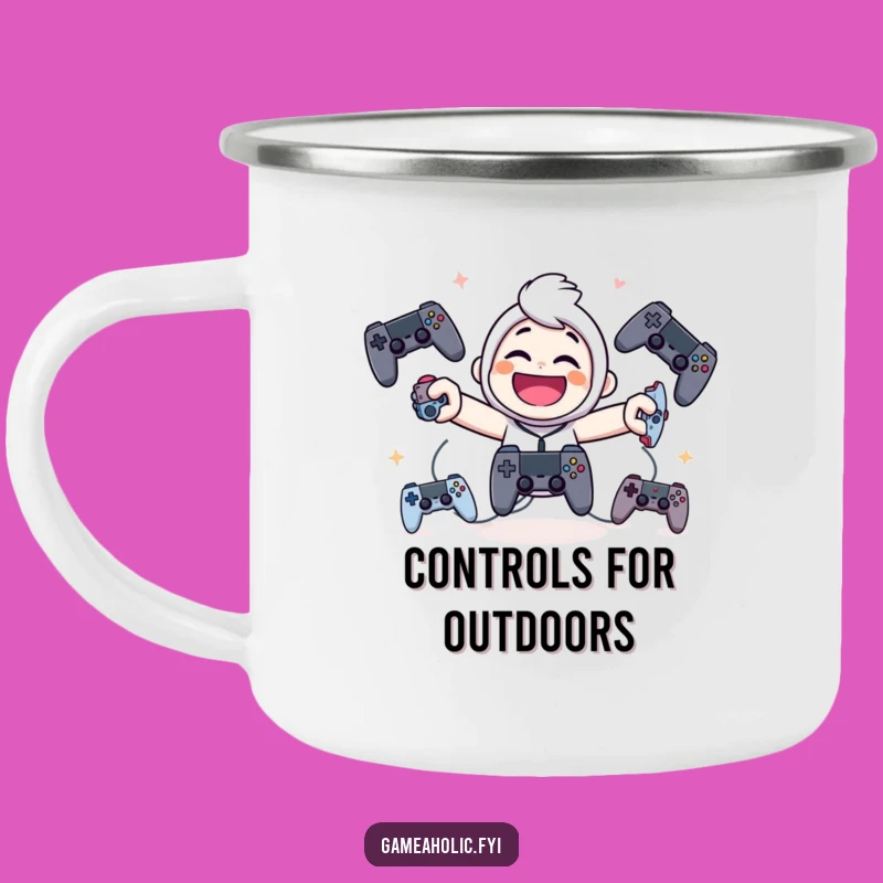 Funny Campfire Juggler Mug: Giggling Character Outdoor Gift