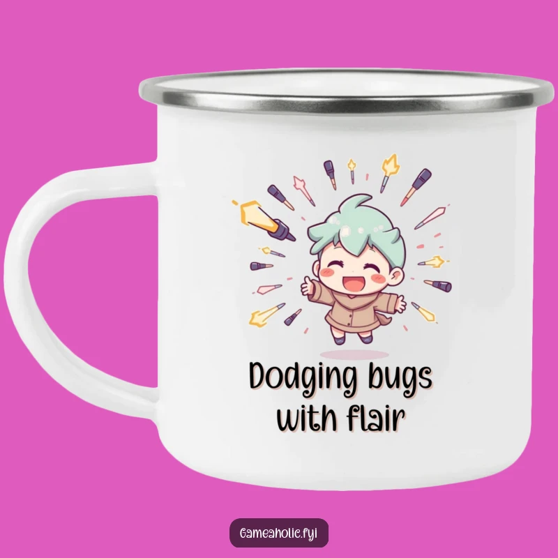 Funny 'Campfire Dodge' Camping Mug: Hilarious Gift for Outdoor Gamers!