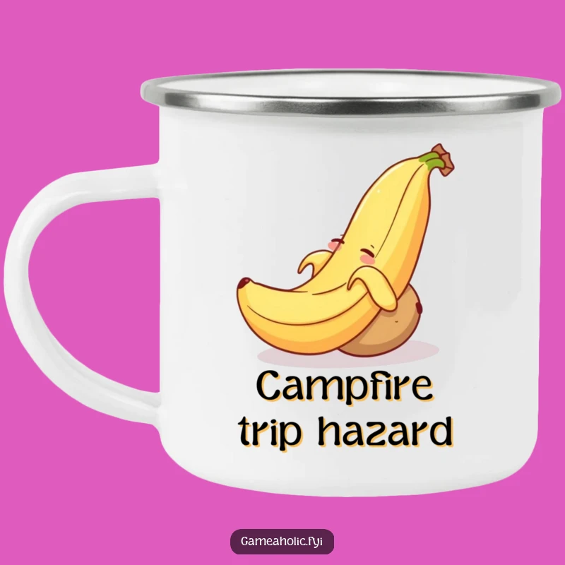 Funny Banana Peel Potato Camping Mug: Adventure with Slapstick, Outdoor Gift!