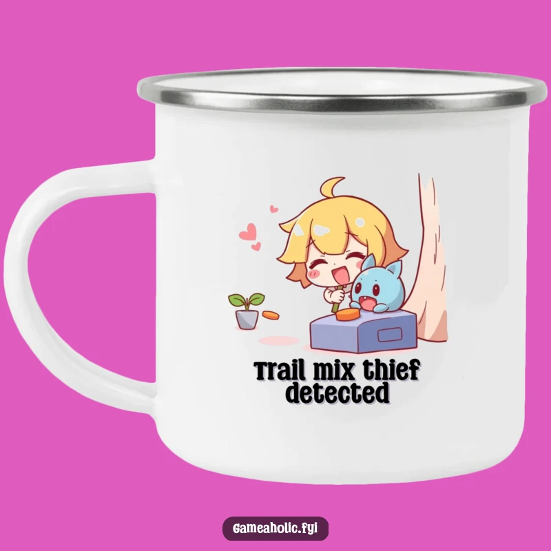 Funny Camping Mug: Giggling Character's Outdoor Game Chase, Adventure Funny Gift