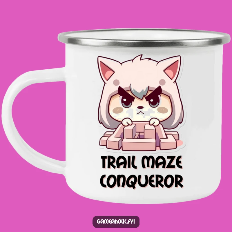 Funny Explorer Mug: Determined Character in Maze, Durable and Focused