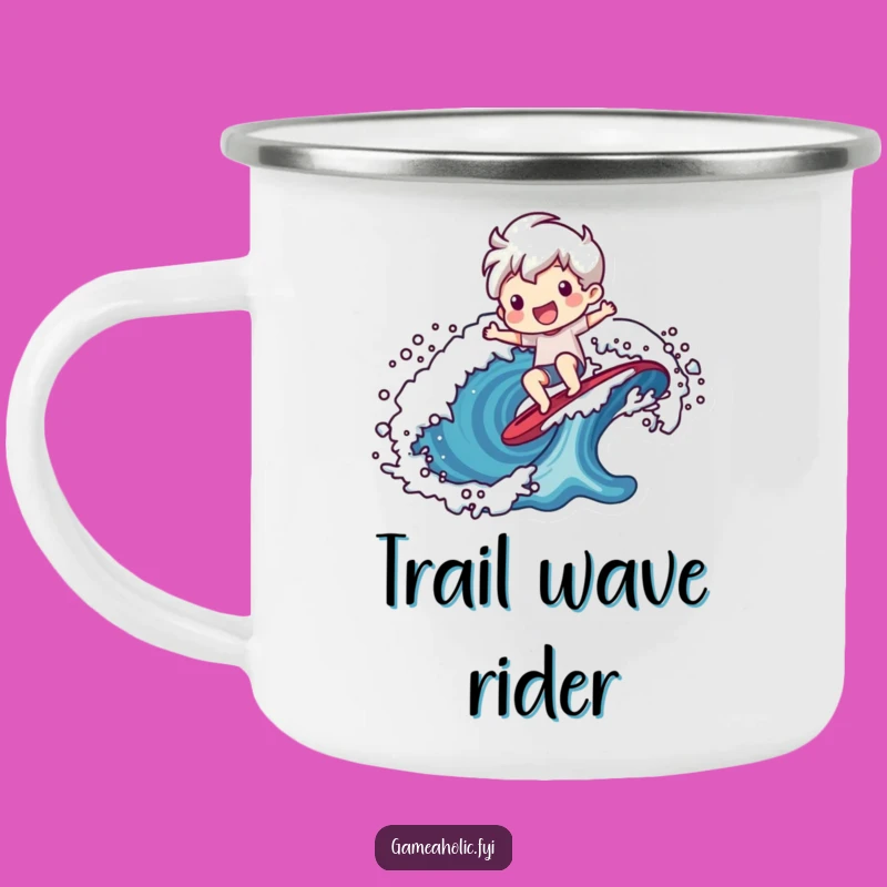 Funny Pixel Wave Campfire Mug: Retro Gaming Adventure Gift