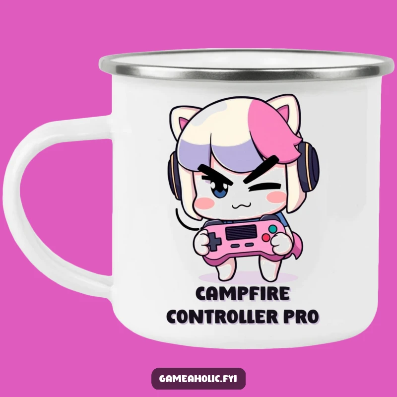 Funny Winking Gamer Camp Mug: Enjoy Your Brew with a Sly Companion, Perfect Gift