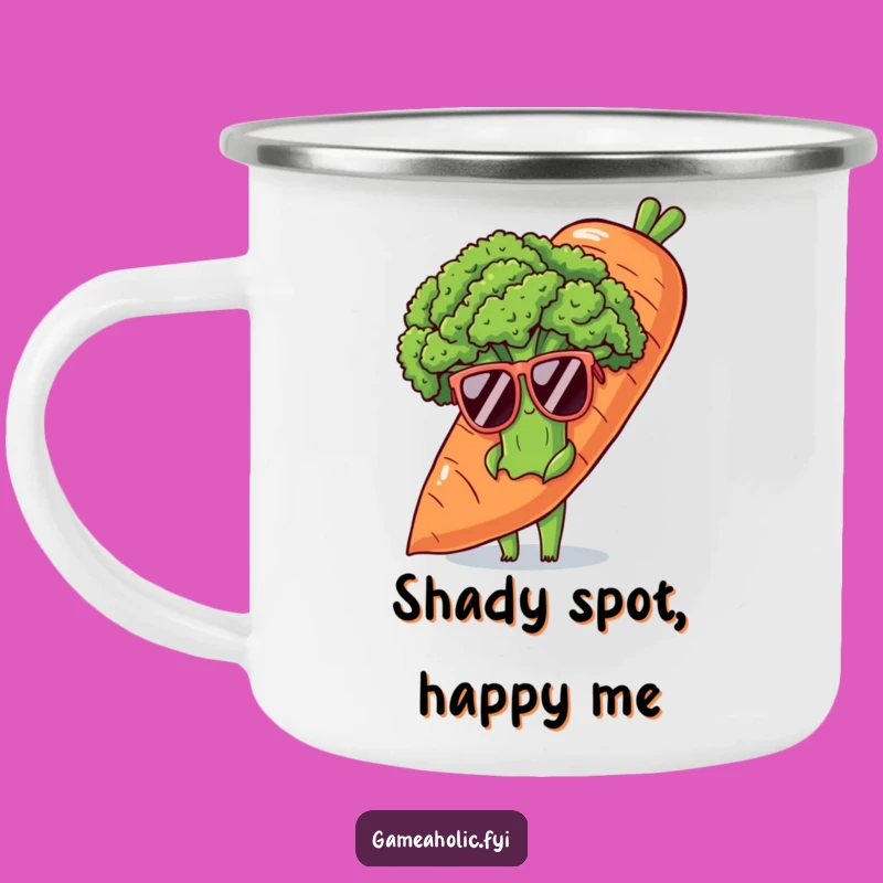 Funny Shy Broccoli Camping Mug - Durable Gift for Outdoorsy Introverts