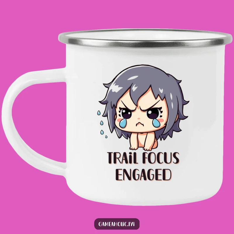 Funny Intense Gamer Camping Mug: Focus Outdoors, Perfect Funny Gift!