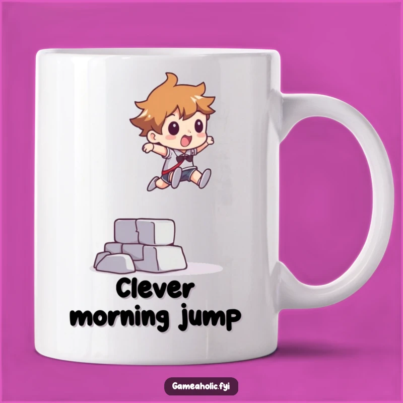 Funny Pixel Obstacle Leap Mug - Gamer Achievement Gift