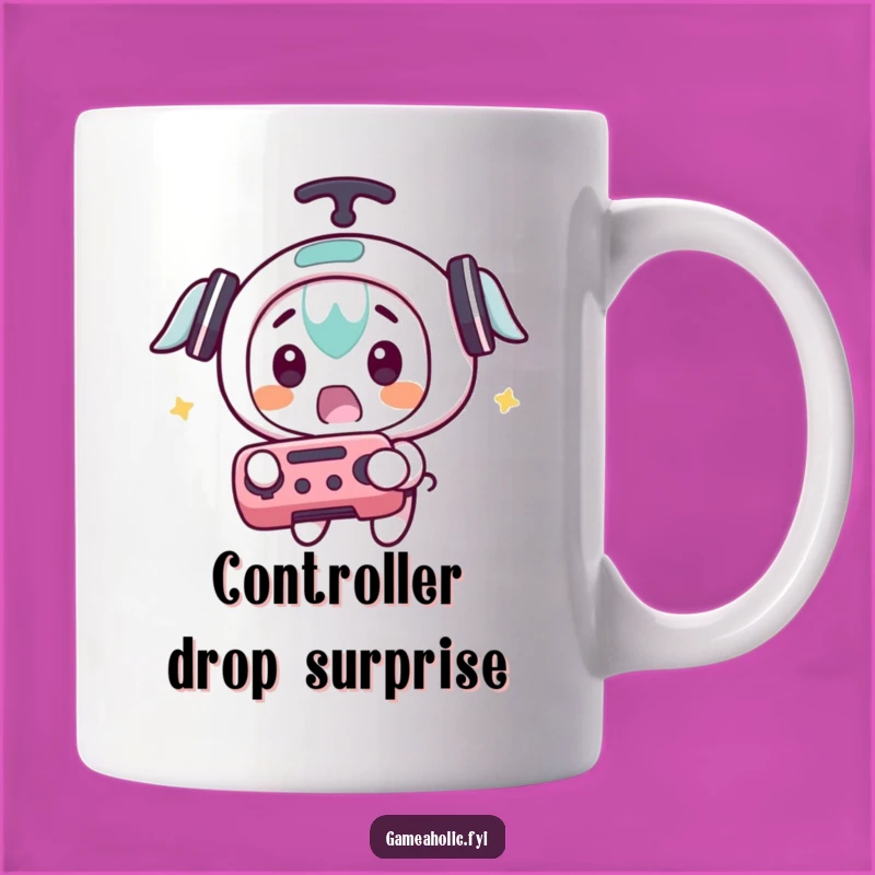 Funny Gamer Mug: Surprised Controller Catch, Unexpected Game Moment, Perfect Funny Gift