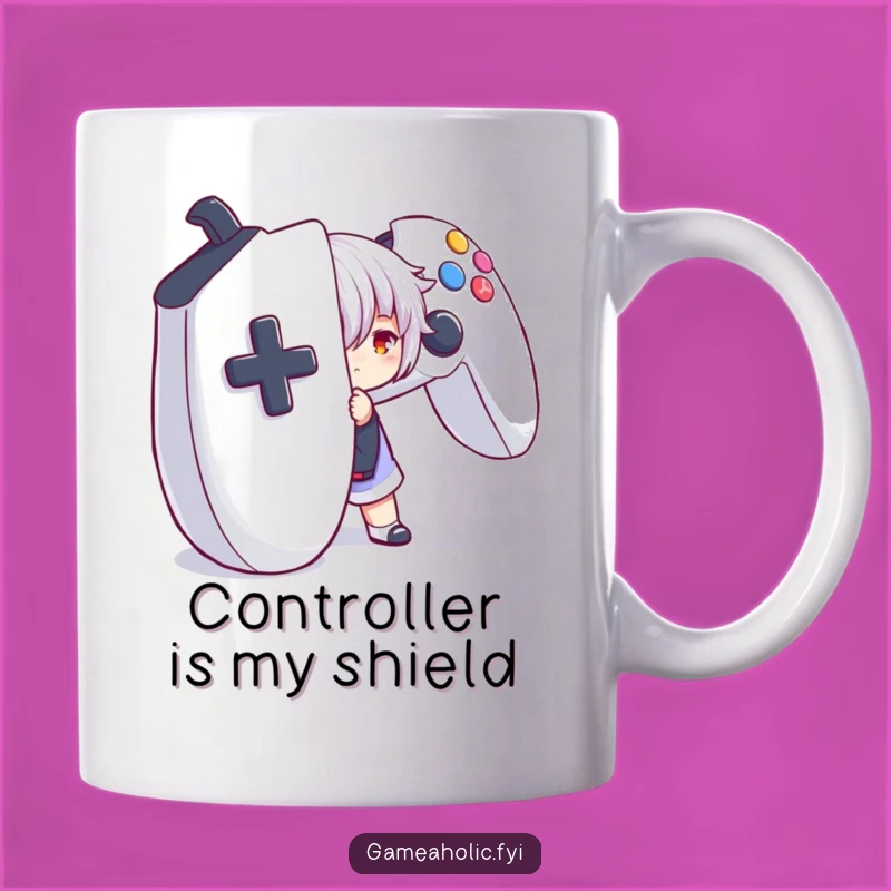Funny Gamer Mug: Hiding Controller Pose Gift for Introvert Gamers