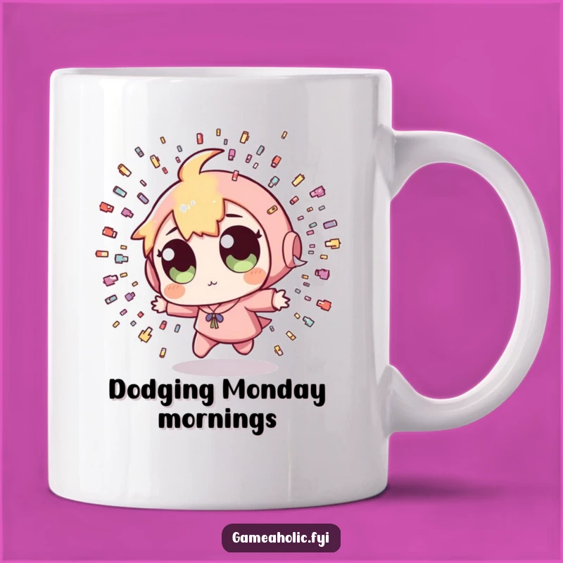 Funny Pixel Bullet Mug: Dodging Danger with Gaming Humor