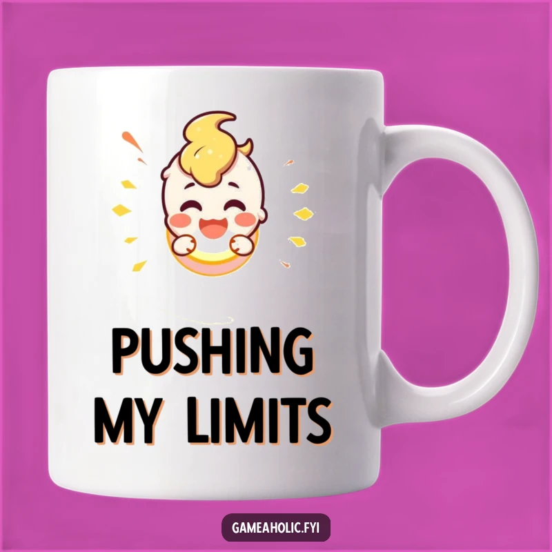 Funny Button Smash Mug: Activate Fun with Cute Character