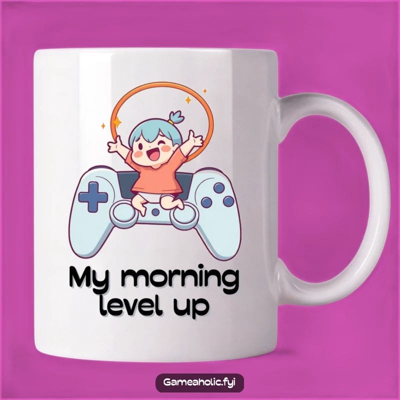 Funny Gamer Leap Mug - Perfect Gift for Joyful Controller Hoop Jumper