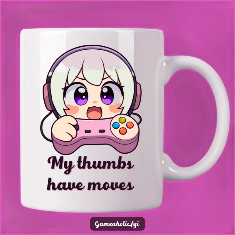 Funny Gamer Mug: Excited Eyes Mashing Buttons, Perfect Funny Gift for Intense Players