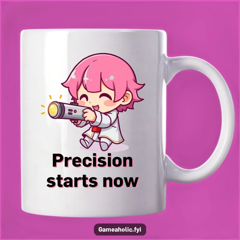 Funny Gamer Mug: Joystick Aiming Character, Glowing Control Fun, Perfect Funny Gift