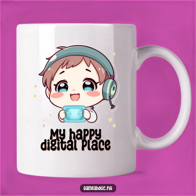 Funny Virtual World Mug: Delighted Gamer's Flashing Screen Gift