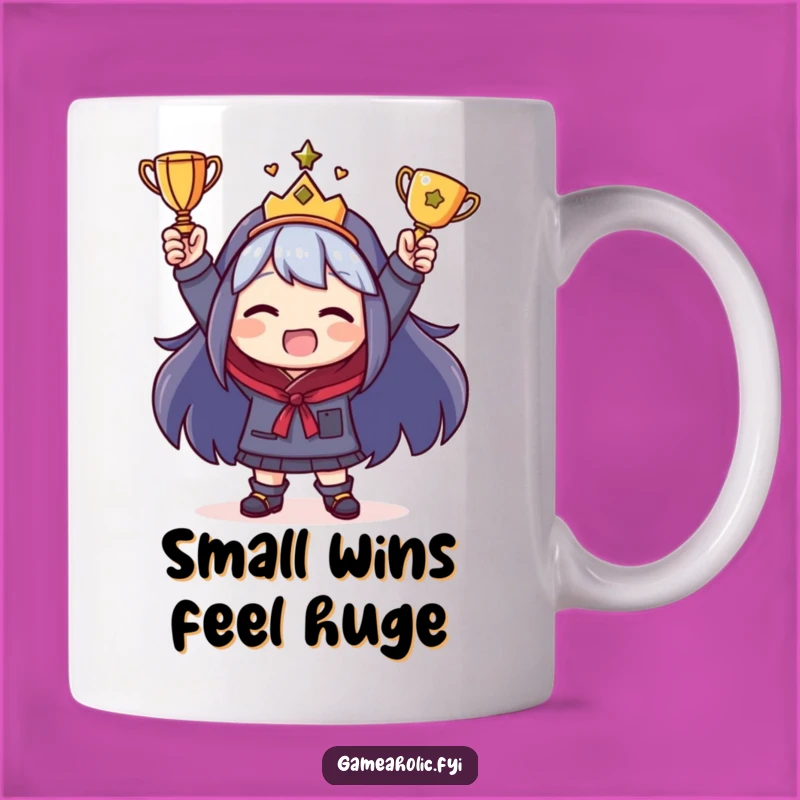 Funny Victory Mug: Celebrate Small Wins with this Hilarious Character Trophy Gift!