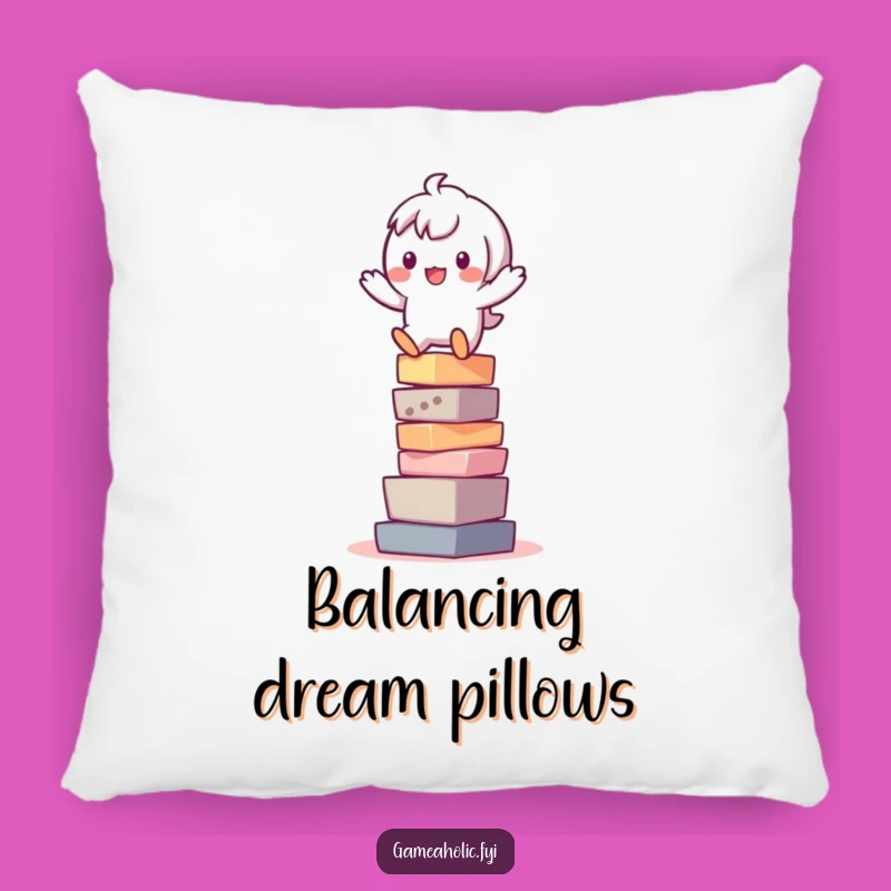 Funny Pixel Balance Pillow: Playful Character Comfort Gift