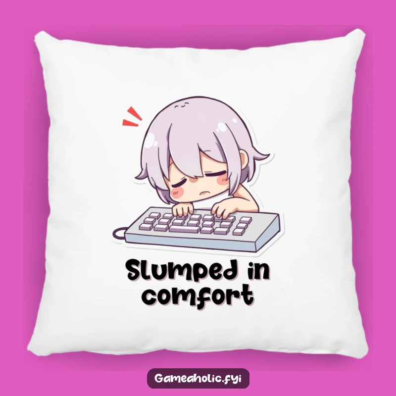 Funny Exhausted Character Pillow: Comfort for the Weary