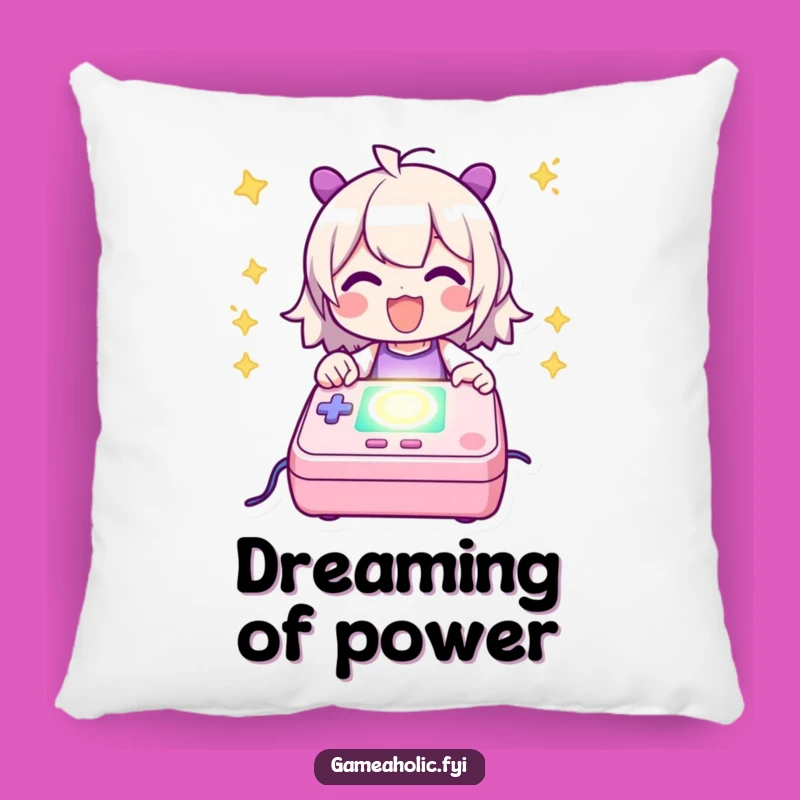 Funny Power Up Pillow - Cozy Console Charging Gamer Dream