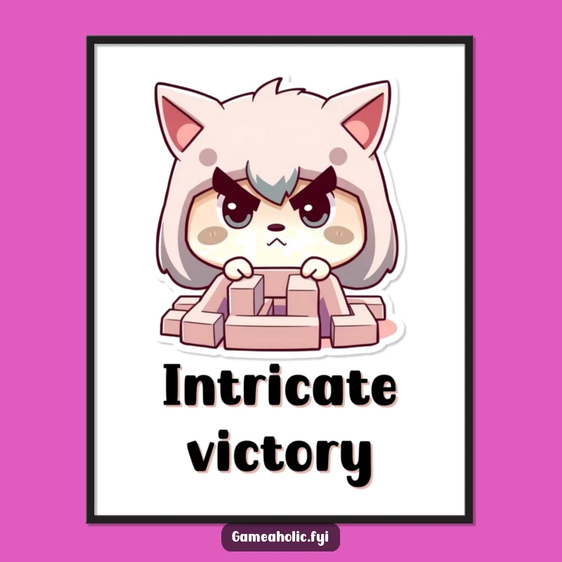 Funny Focus Digital Art: Determined Character in Maze, Instant Download