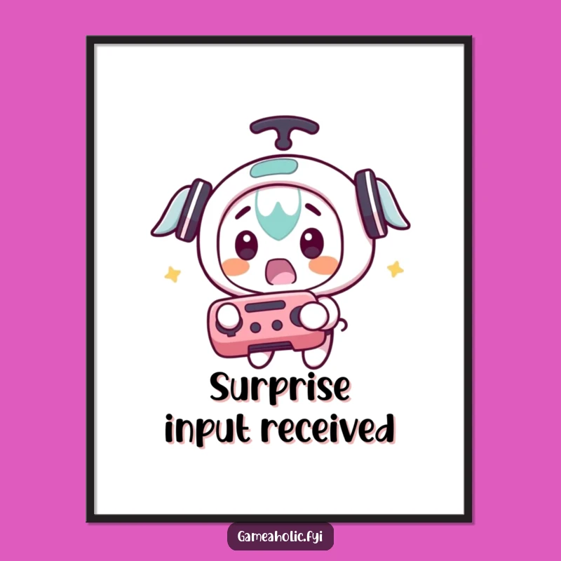 Funny Gamer Digital Art: Surprised Controller Catch, Unexpected Gaming Vibes, Instant Funny Gift