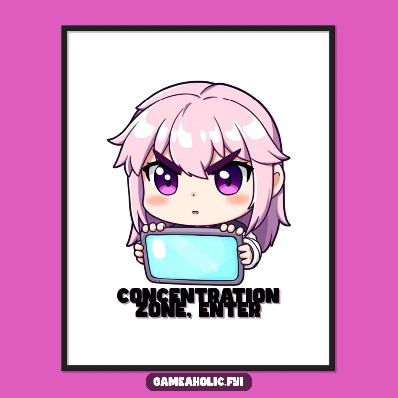 Funny Gaming Art Print: Intense Screen Focus, Digital Download Gift for Gamers