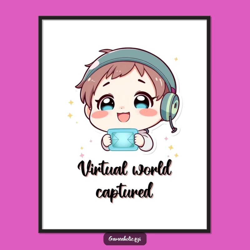 Funny Virtual World Digital Art: Flashing Screen Delight Print