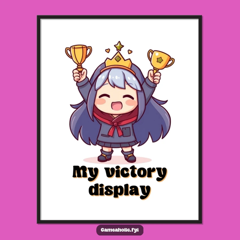 Funny Victory Digital Art: Instant Hilarious Character Trophy Download - Perfect Gift!