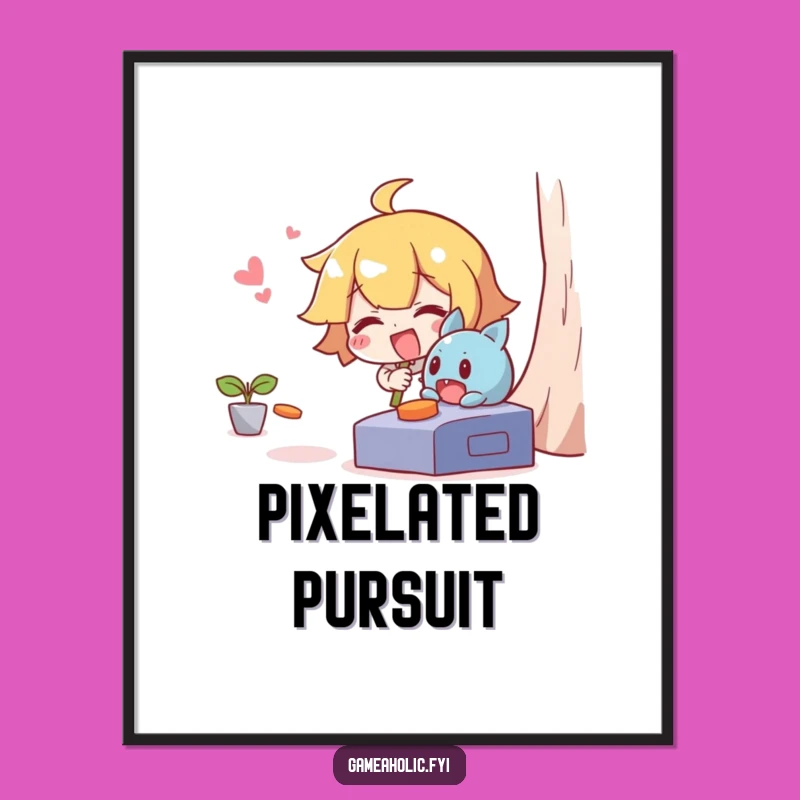 Funny Digital Art: Giggling Character's Game Chase, Instant Funny Gift Download