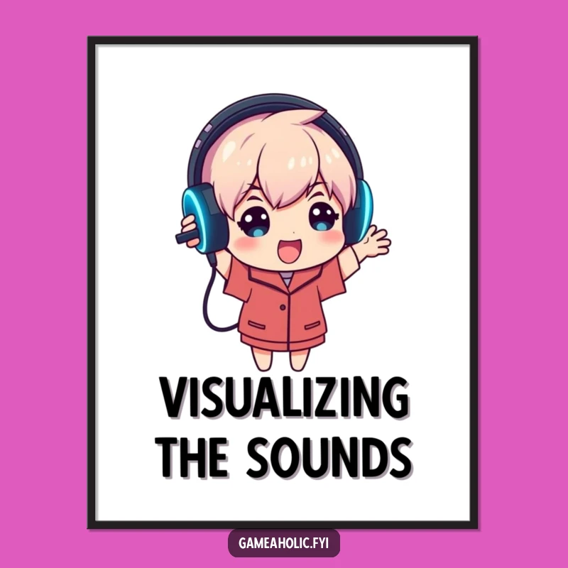 Funny Gamer Headset Digital Art: Instant Immersion for Your Space