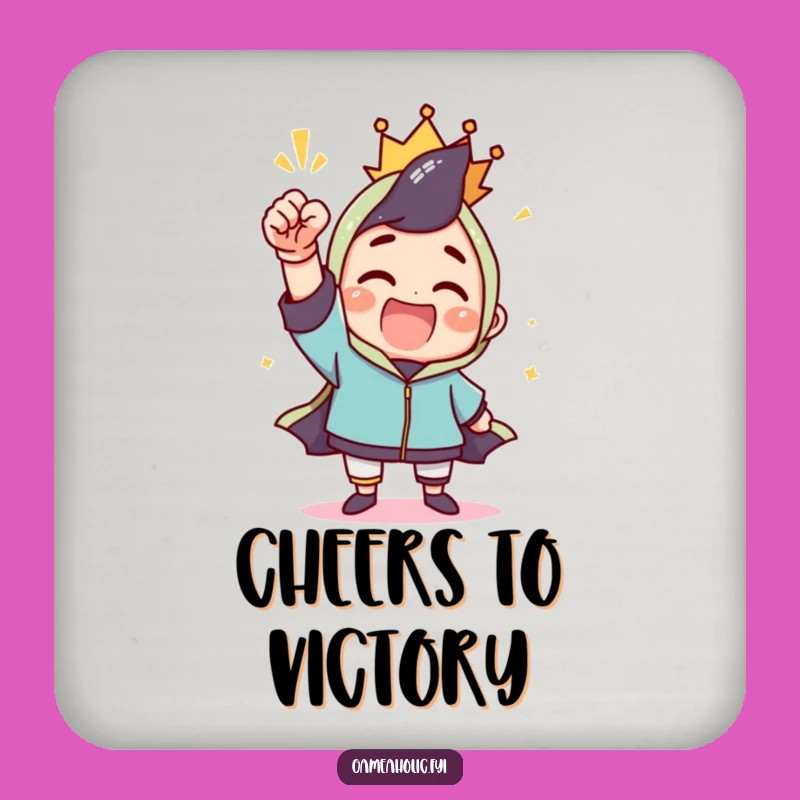 Funny Drink Coaster: Fist Pump Victory, Protect Surfaces with Flair & Funny Gift