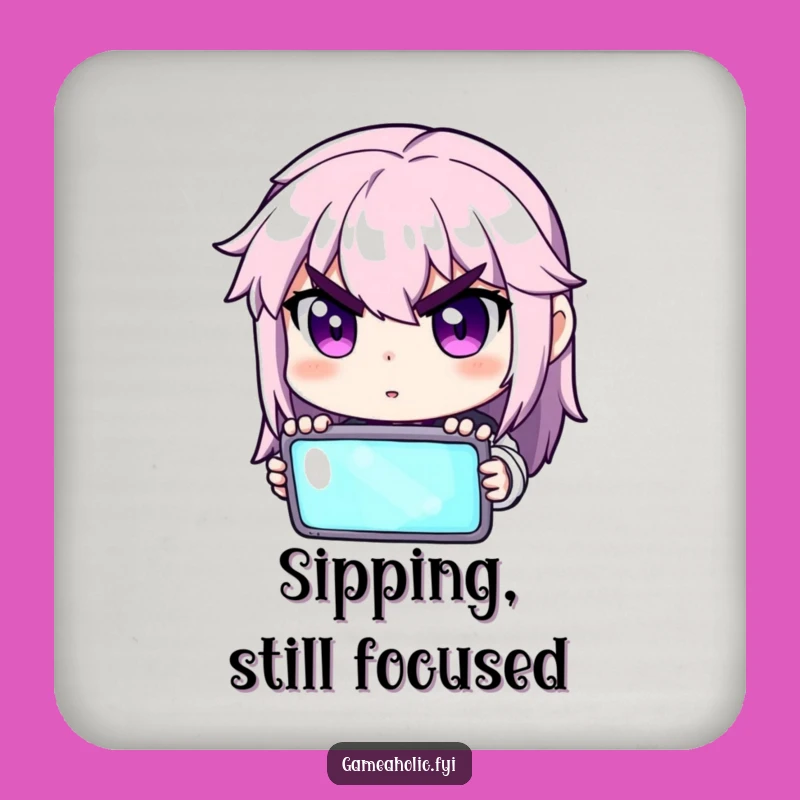 Funny Gamer Coaster Set: Screen Focus Decor, Unique Gift for Game Rooms