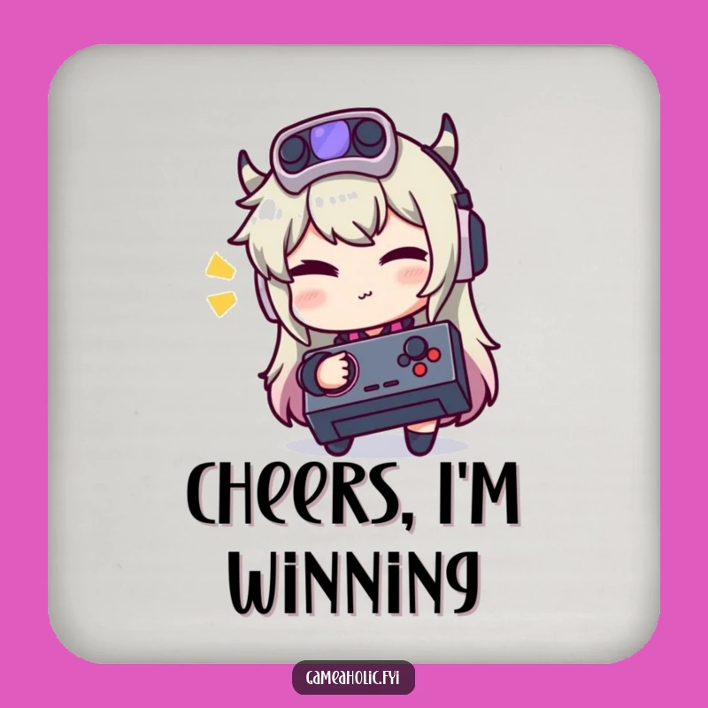 Funny Gamer Coaster Set: Winking Joystick Decor, Unique Gift for Game Rooms