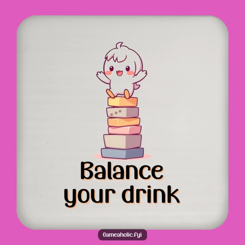 Funny Pixel Coaster: Playful Character Balance Drink Gift