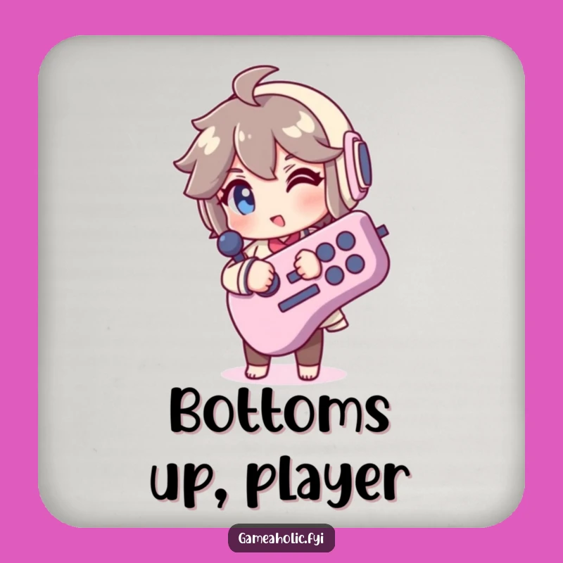 Funny Retro Joystick Coaster - Winking Gamer Decor, Hilarious Bar Gift!