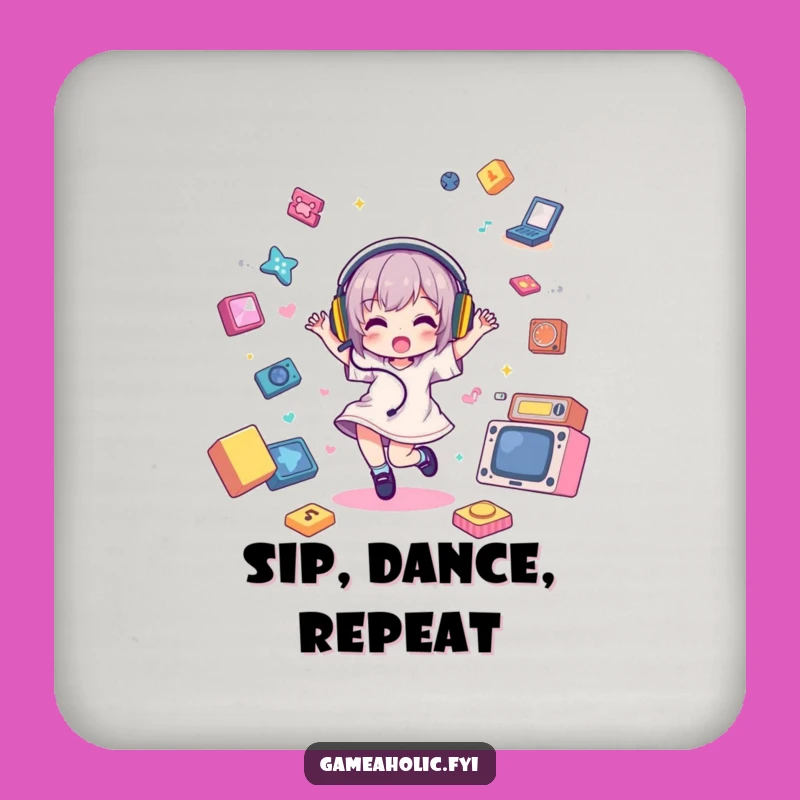 Funny Gamer Coaster: Protect Surfaces with Hilarious Music & Game Vibes!