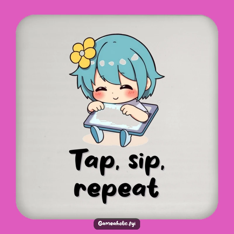 Funny Drink Coaster: Tablet Tapper Design, Protect Surfaces with Humor, Perfect Funny Gift