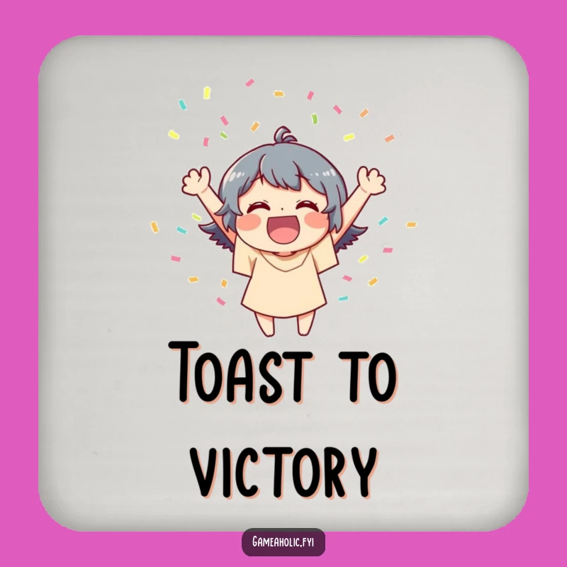 Funny Coaster: Victory Confetti Splash, Protect Surfaces Funny Gift