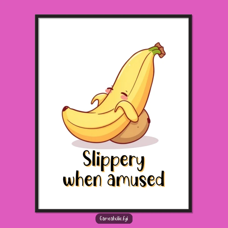 Funny Banana Peel Potato Poster: Slapstick Wall Art, Perfect for Laughing Spaces!