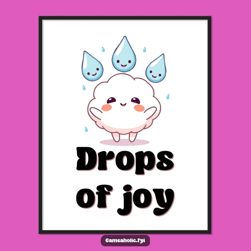 Funny Cloud Juggling Art Print - Whimsical Gift for Room Decor