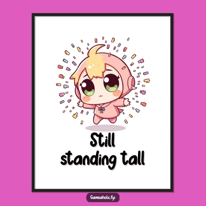 Funny Pixel Bullet Poster: Retro Gaming Action for Your Walls