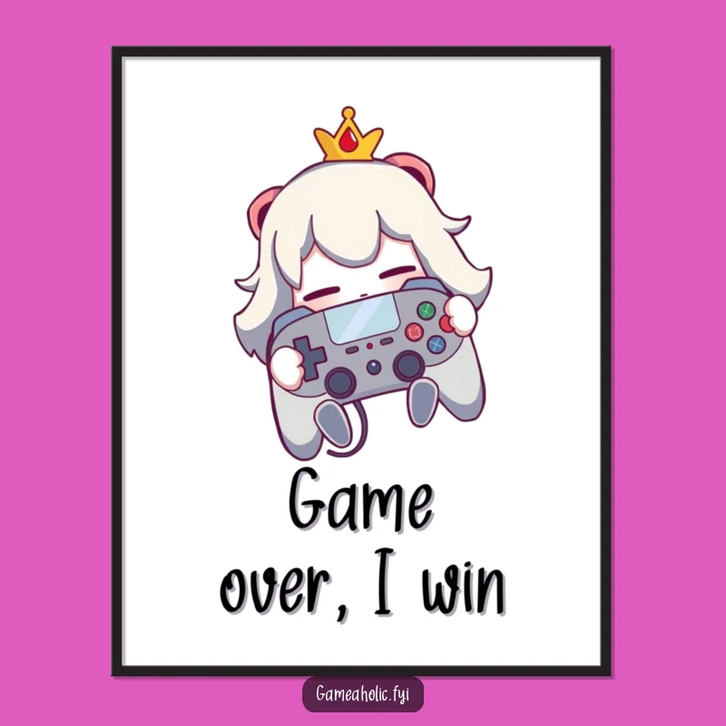Funny Gaming Poster Art: Character Controller Affection, Unique Gift for Gamers