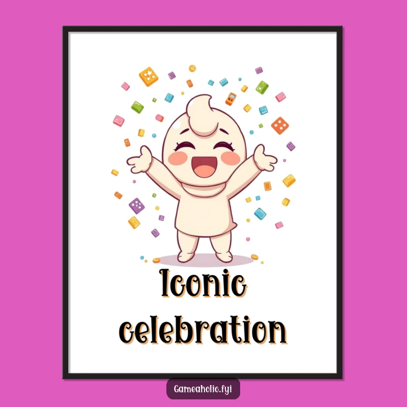 Funny Gamer Confetti Poster: Celebrate Wins with Pixel Art Decor Gift