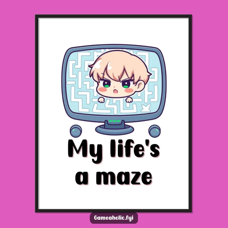 Funny Maze Conqueror Poster: Hilarious Gift for a Focused Space!